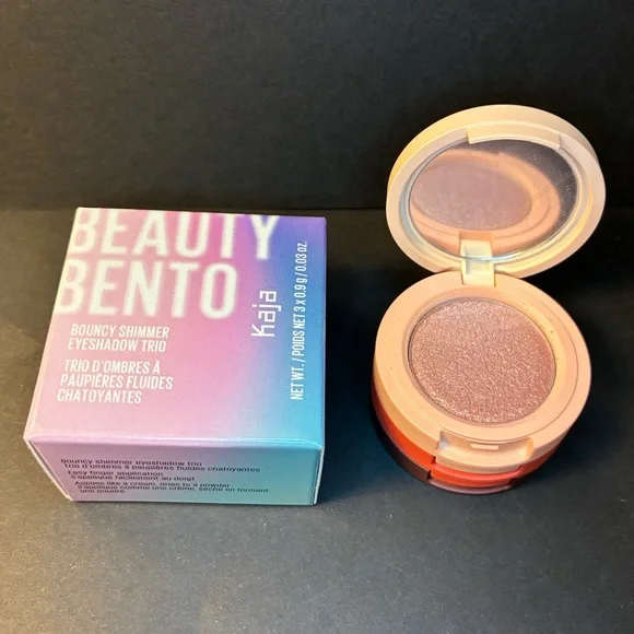 Kaja Beauty Bento Bouncy Shimmer Eyeshadow Trio in Orange Blossom $28 MSRP NIB - Picture 6 of 9